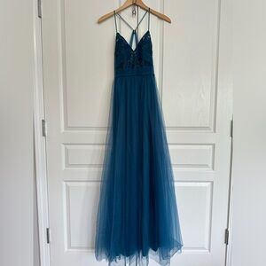 Azazie Dark Teal Blue Bridesmaid Dress